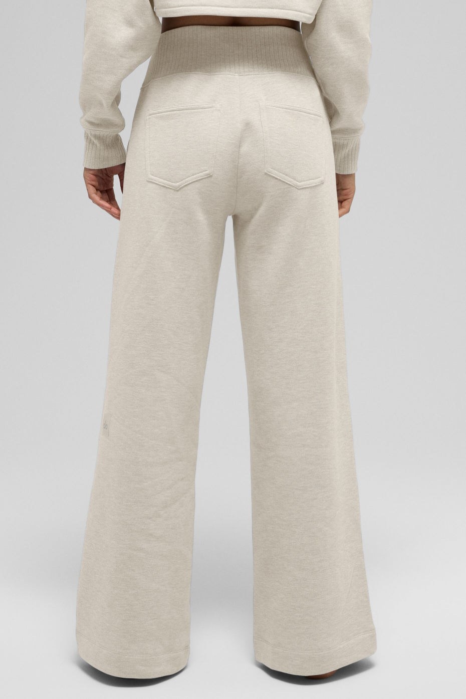 Serenity Wide Leg Sweatpant - Oatmeal Heather — photo 4