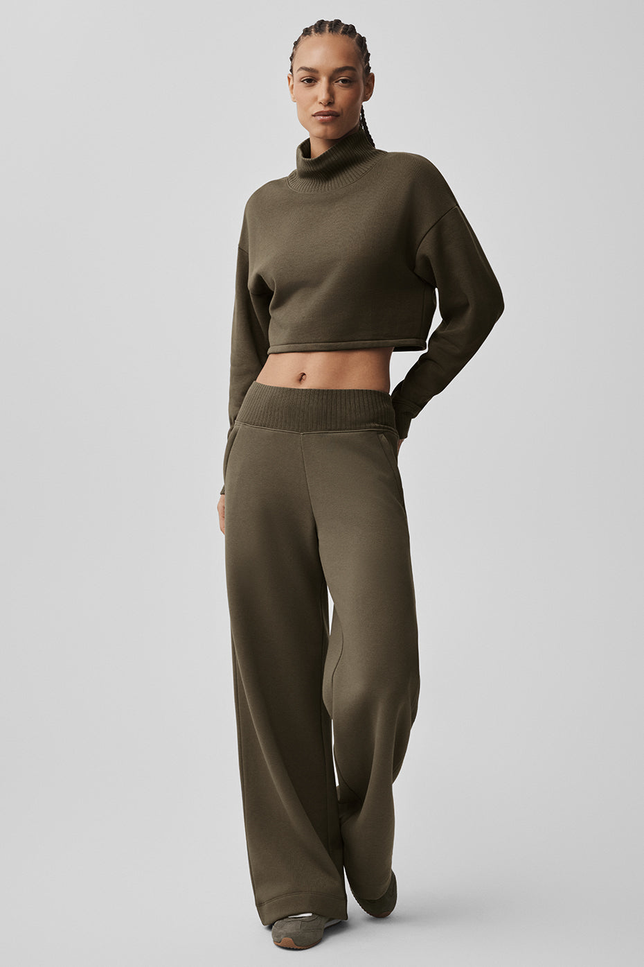 Serenity Wide Leg Sweatpant - Olive Tree — photo 5