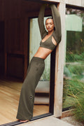 Serenity Wide Leg Sweatpant - Olive Tree — photo 1