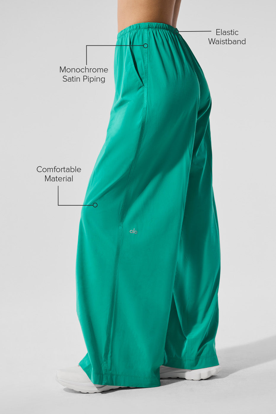 Breezy Wide Leg Pant (Long) - Spruce Green — photo 2