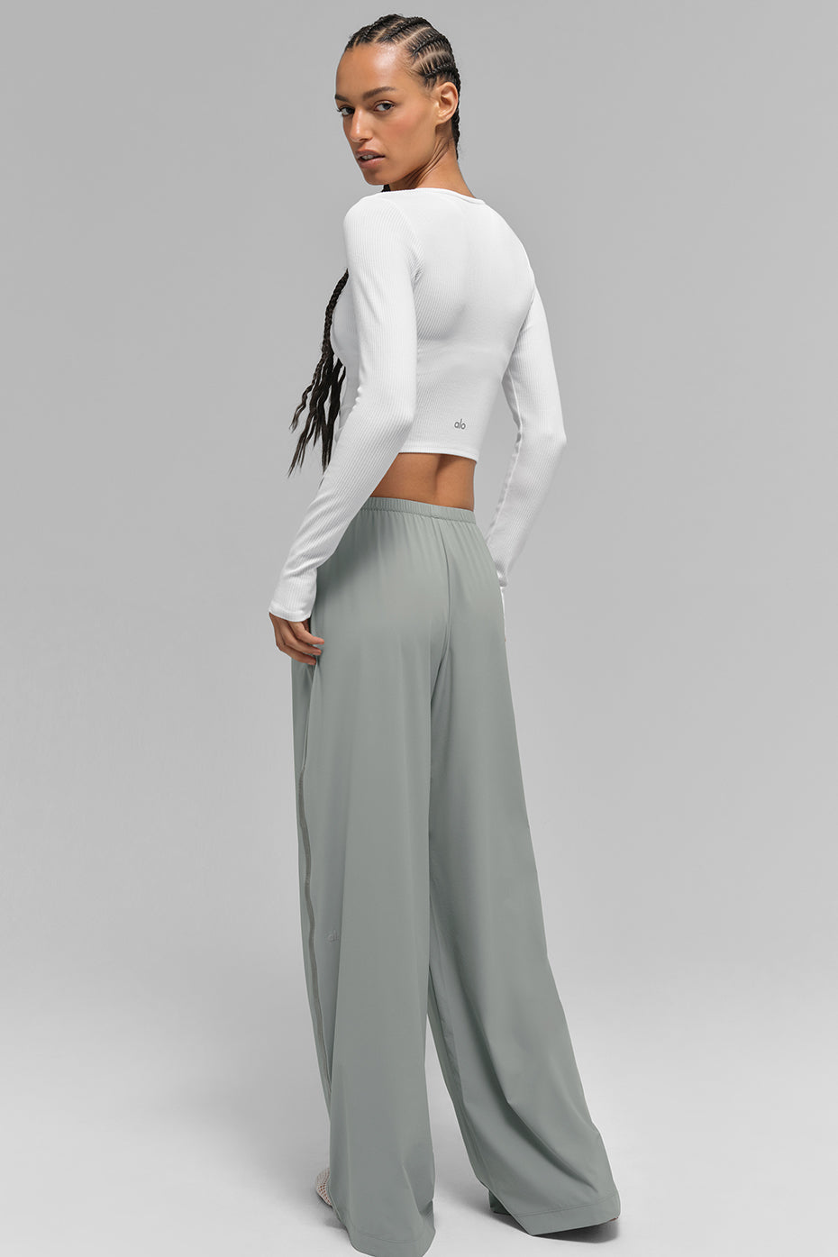 Breezy Wide Leg Pant (Long) - Lunar Grey — photo 4