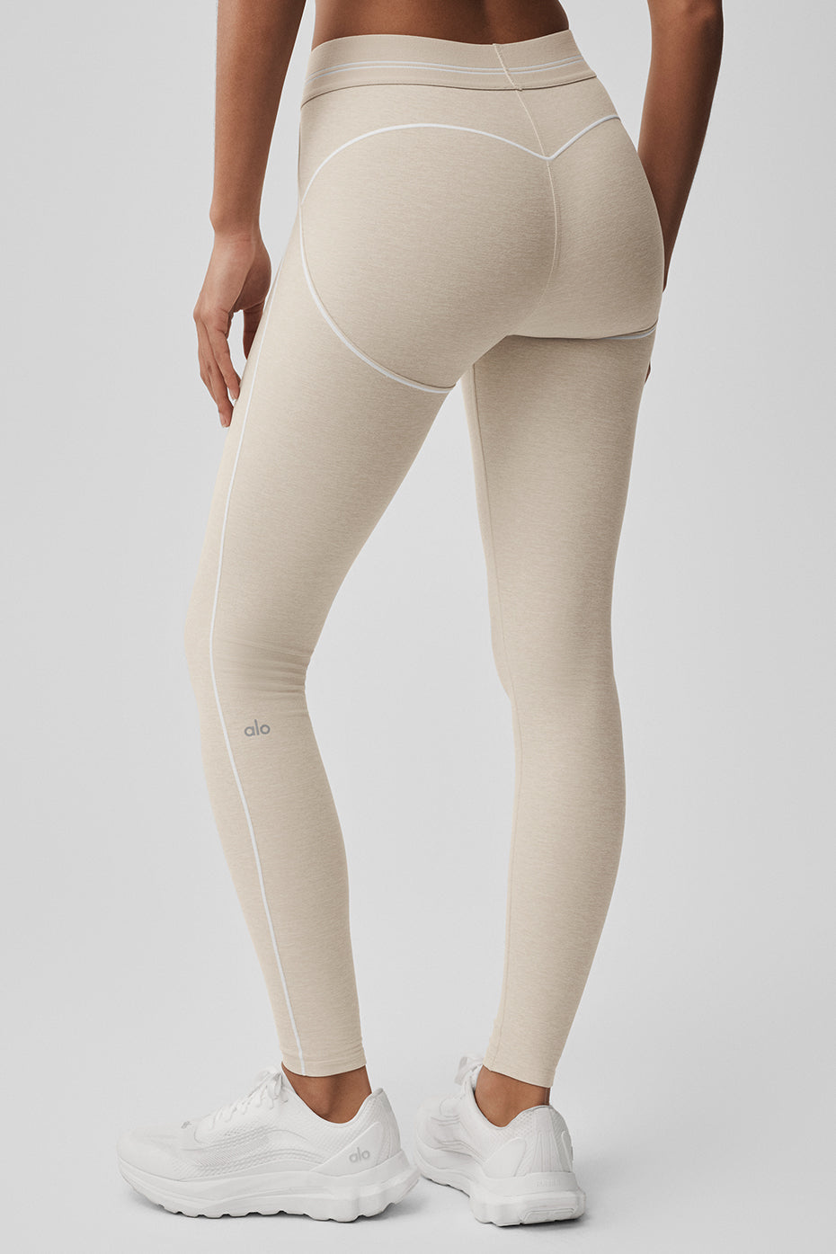 Alosoft High-Waist Heart Throb Legging - Oatmeal Heather/White — photo 2