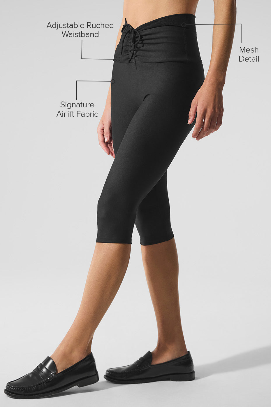 Airlift Mesh High-Waist Divine Capri - Black — photo 2