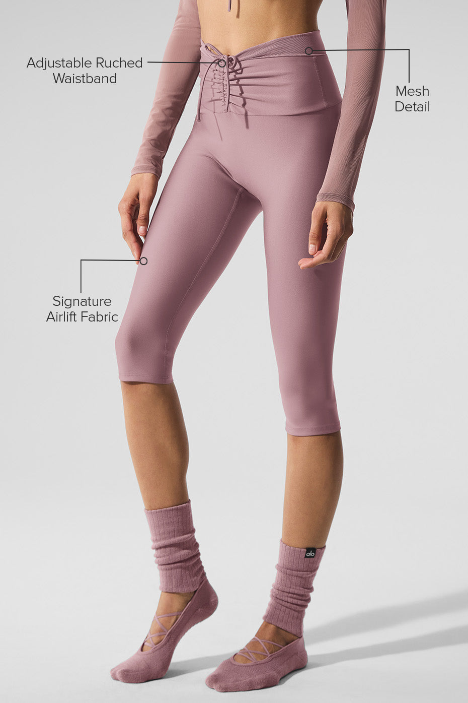 Airlift Mesh High-Waist Divine Capri - Smoky Quartz — photo 2