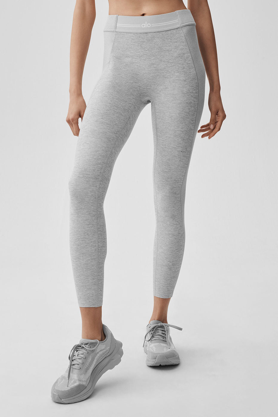 Alosoft High-Waist 7/8 Relay Legging - Athletic Heather Grey/White — photo 3