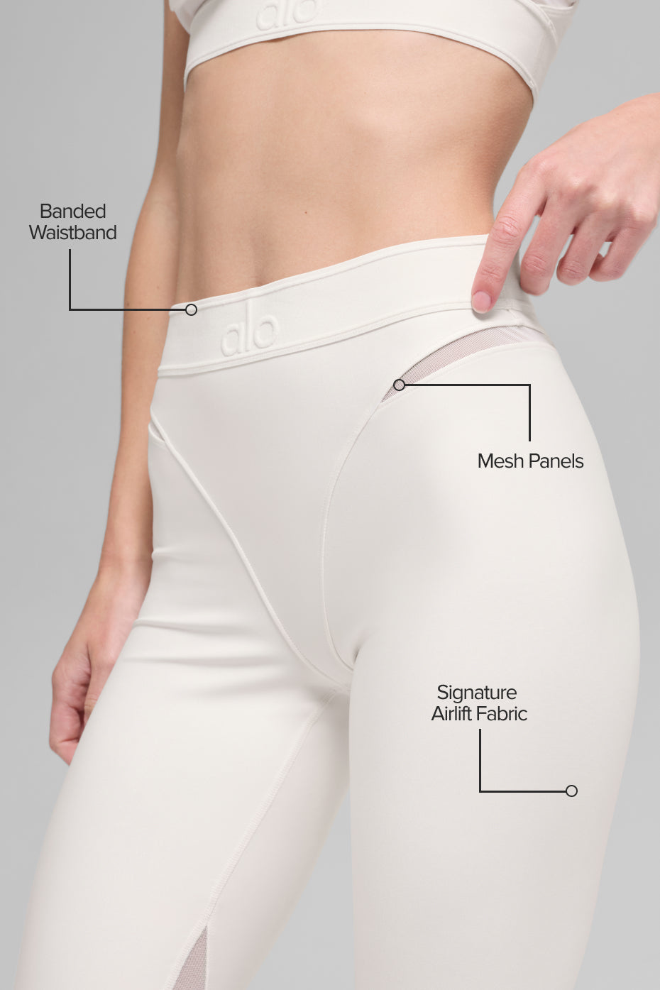 Airlift High-Waist 7/8 Rebel Legging - Ivory — photo 2
