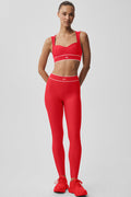 Airlift High-Waist Alignment Legging - Bright Red/White — photo 1