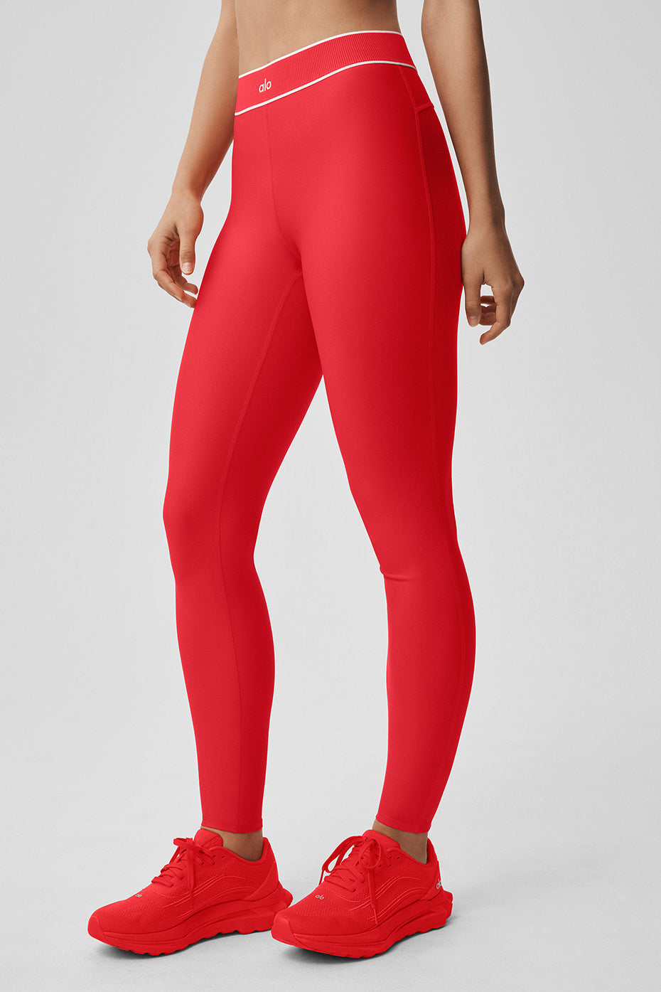 Airlift High-Waist Alignment Legging - Bright Red/White — photo 3