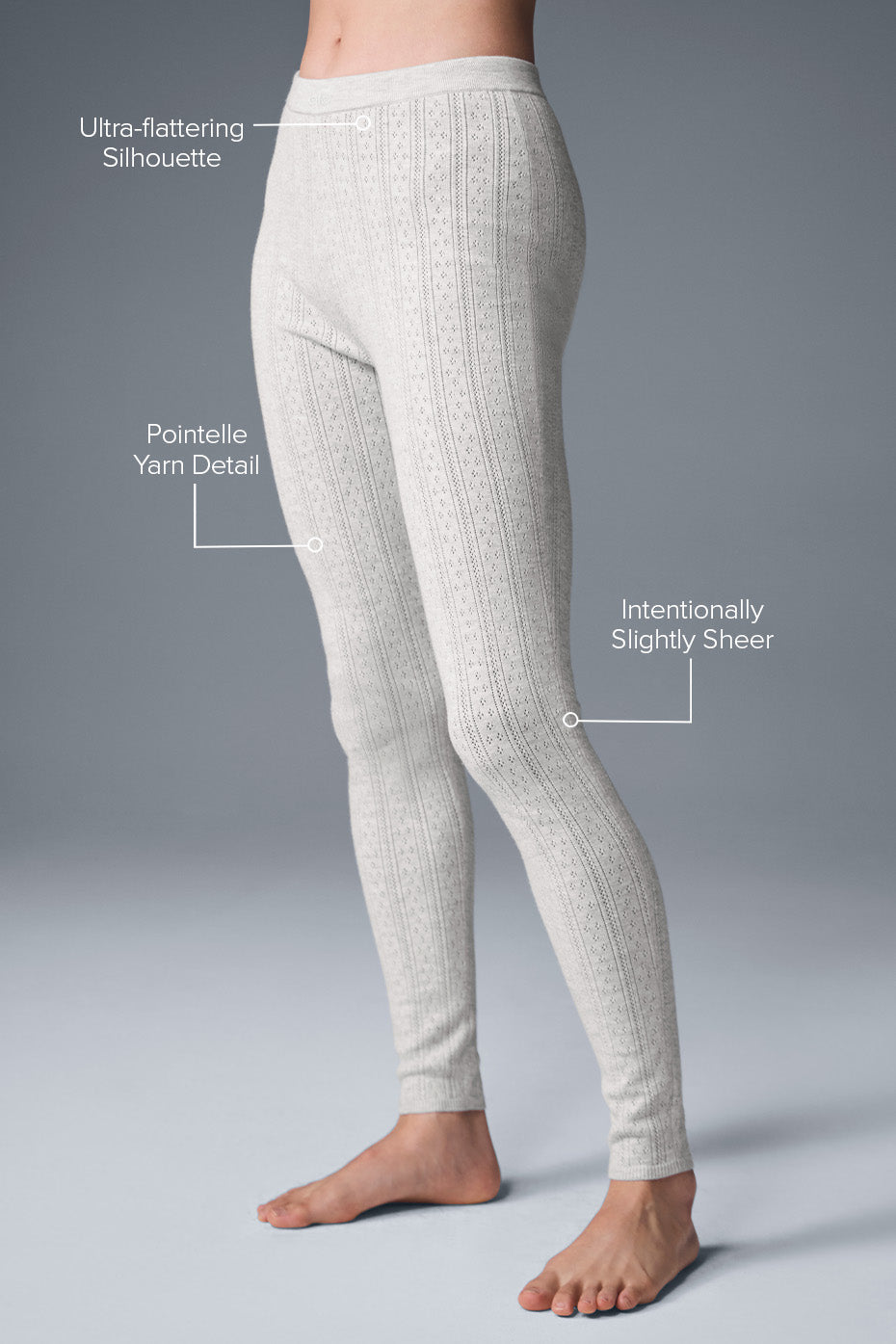 Pointelle Sweater High-Waist Be Mine Legging - Light Grey Heather — photo 2