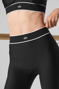 Airlift Mesh High-Waist Darling Stirrup Legging - Black — photo 3