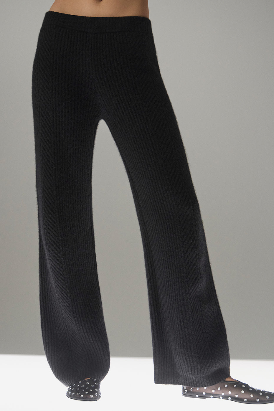 Winter Magic Cashmere Wide Leg Pant - Black — photo 1