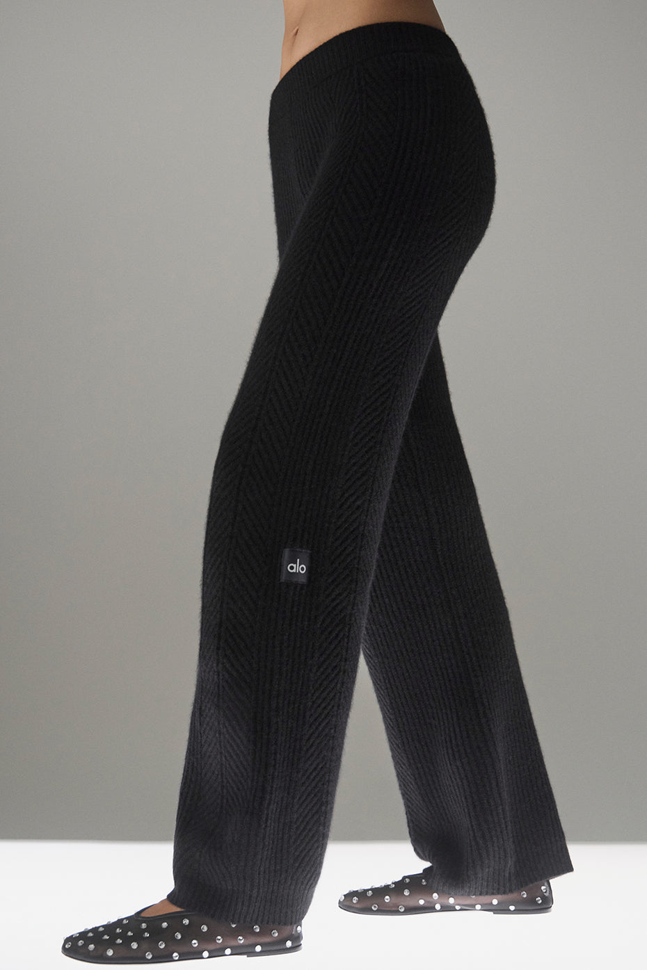 Winter Magic Cashmere Wide Leg Pant - Black — photo 3
