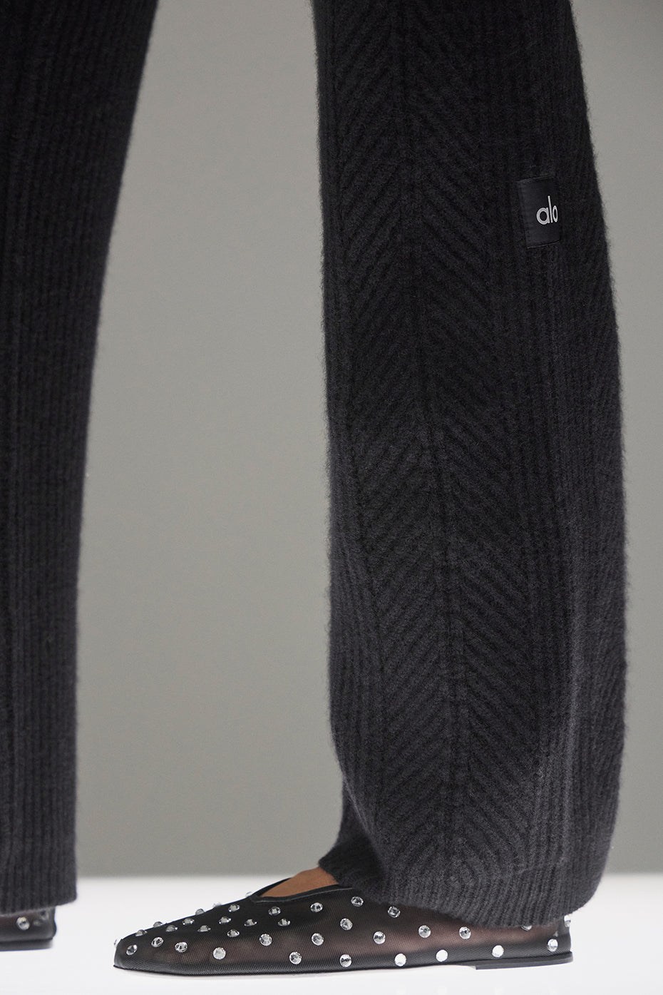 Winter Magic Cashmere Wide Leg Pant - Black — photo 4