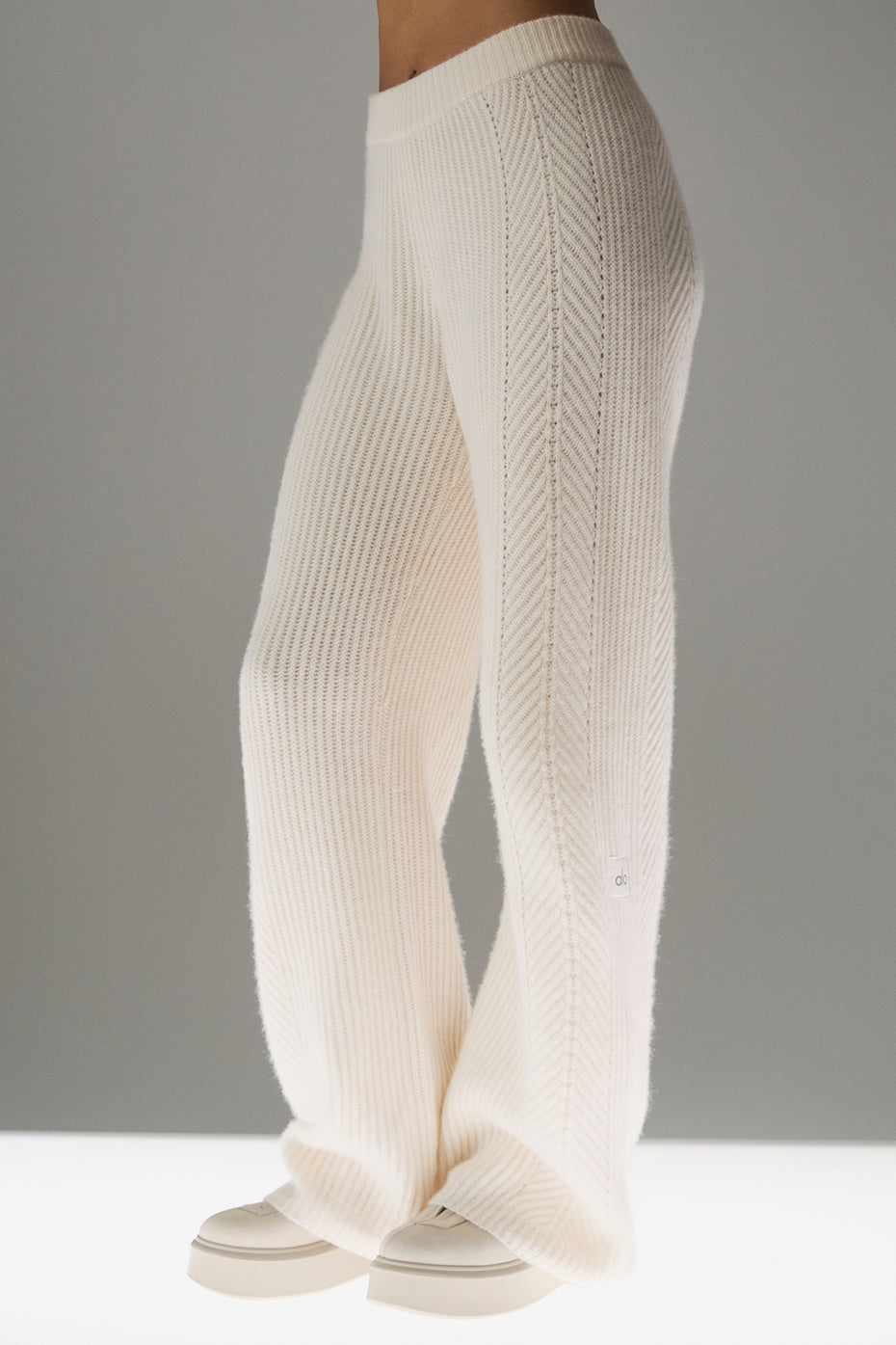 Winter Magic Cashmere Wide Leg Pant - Ivory — photo 3