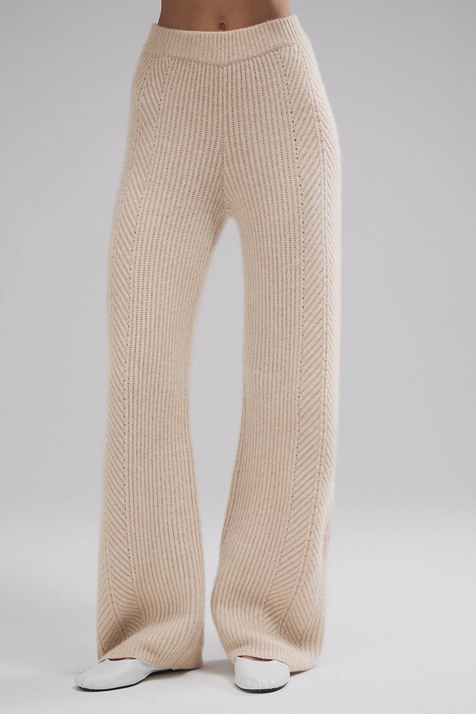 Winter Magic Cashmere Wide Leg Pant - Birch Heather — photo 1