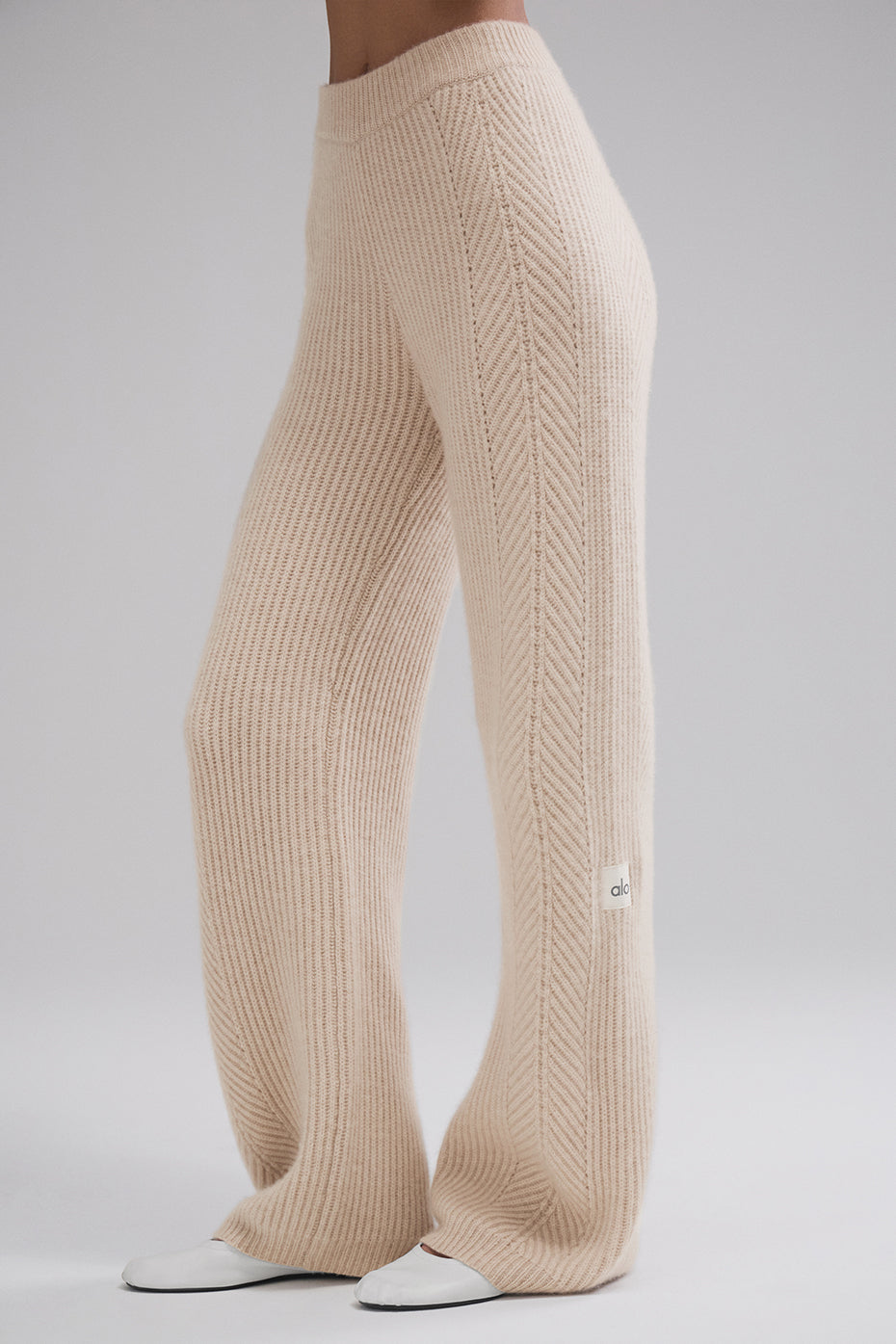 Winter Magic Cashmere Wide Leg Pant - Birch Heather — photo 3