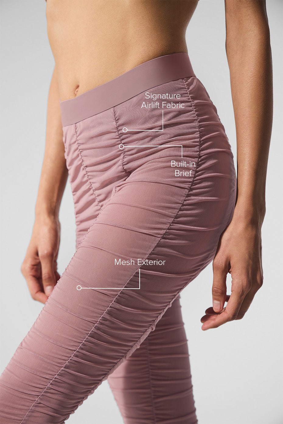 Airlift Mesh High-Waist Cherish Legging - Smoky Quartz — photo 2