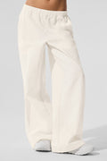 High-Waist Origin Wide Leg Track Pant - Ivory — photo 1