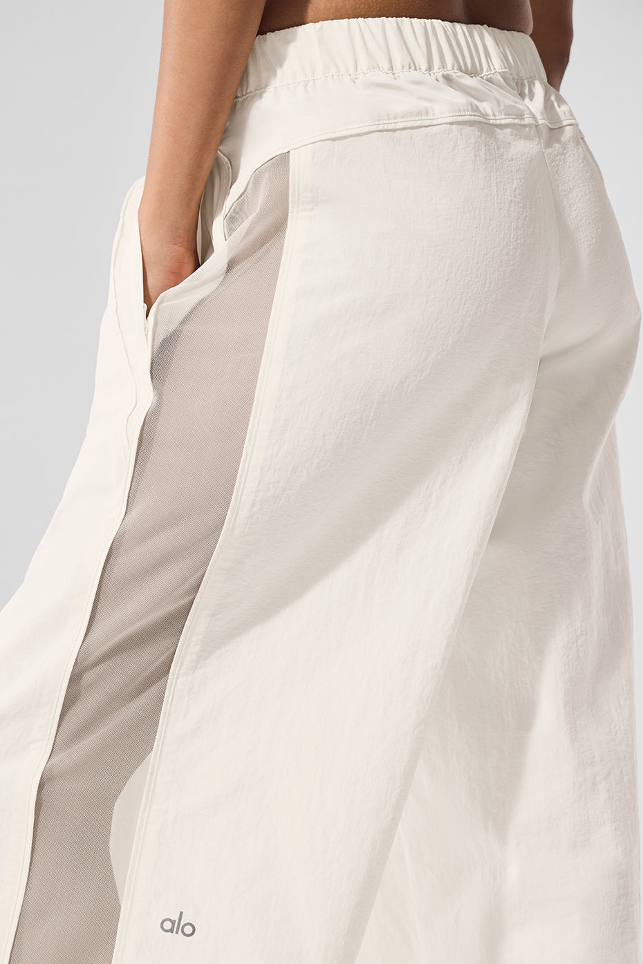 High-Waist Origin Wide Leg Track Pant - Ivory — photo 4