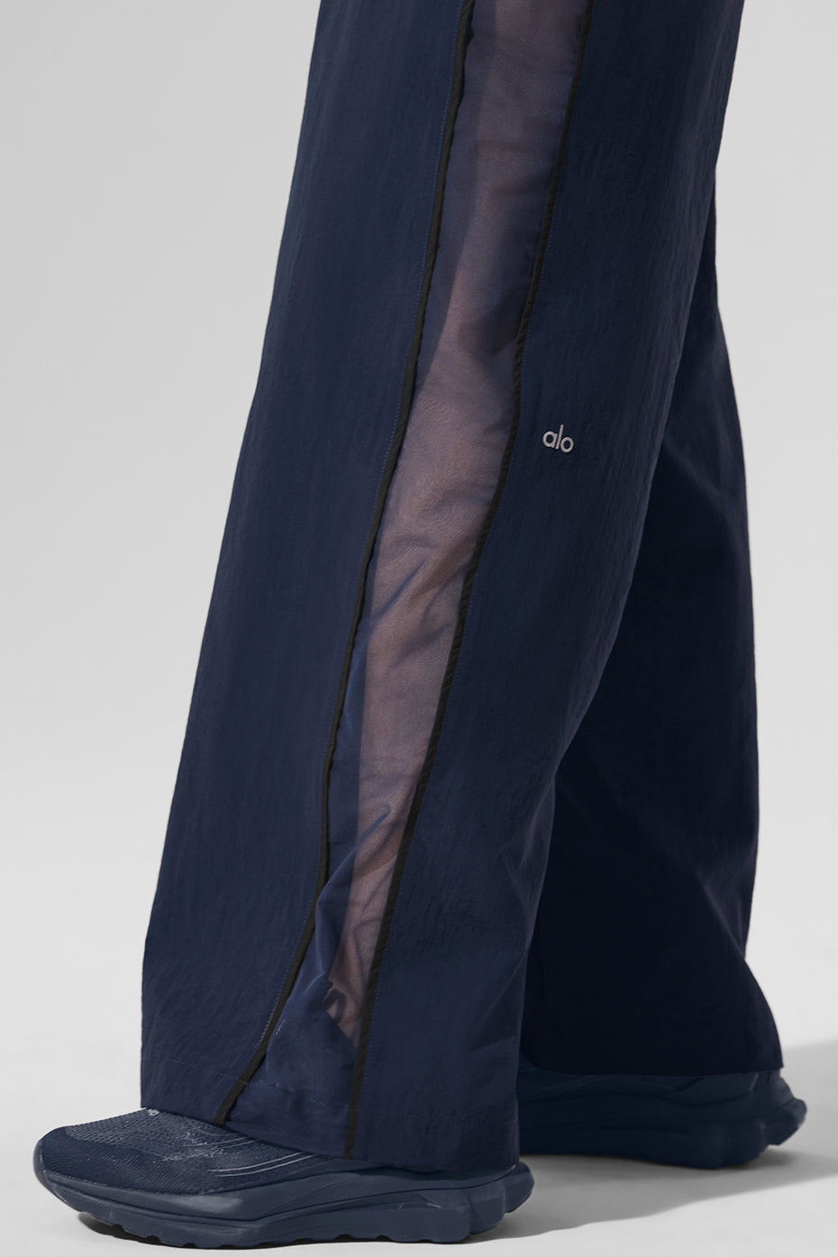 High-Waist Origin Wide Leg Track Pant - Navy/Black — photo 2