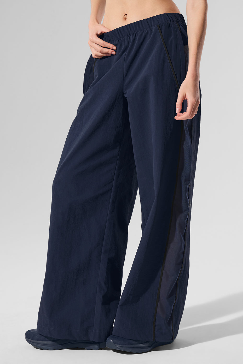 High-Waist Origin Wide Leg Track Pant - Navy/Black — photo 4