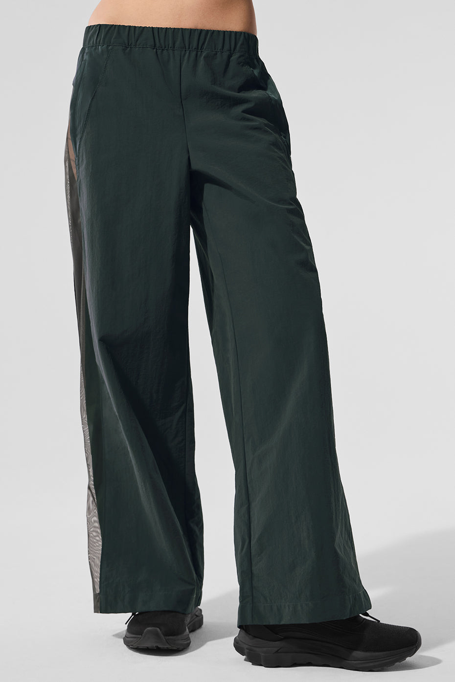 High-Waist Origin Wide Leg Track Pant - Charcoal Green — photo 1