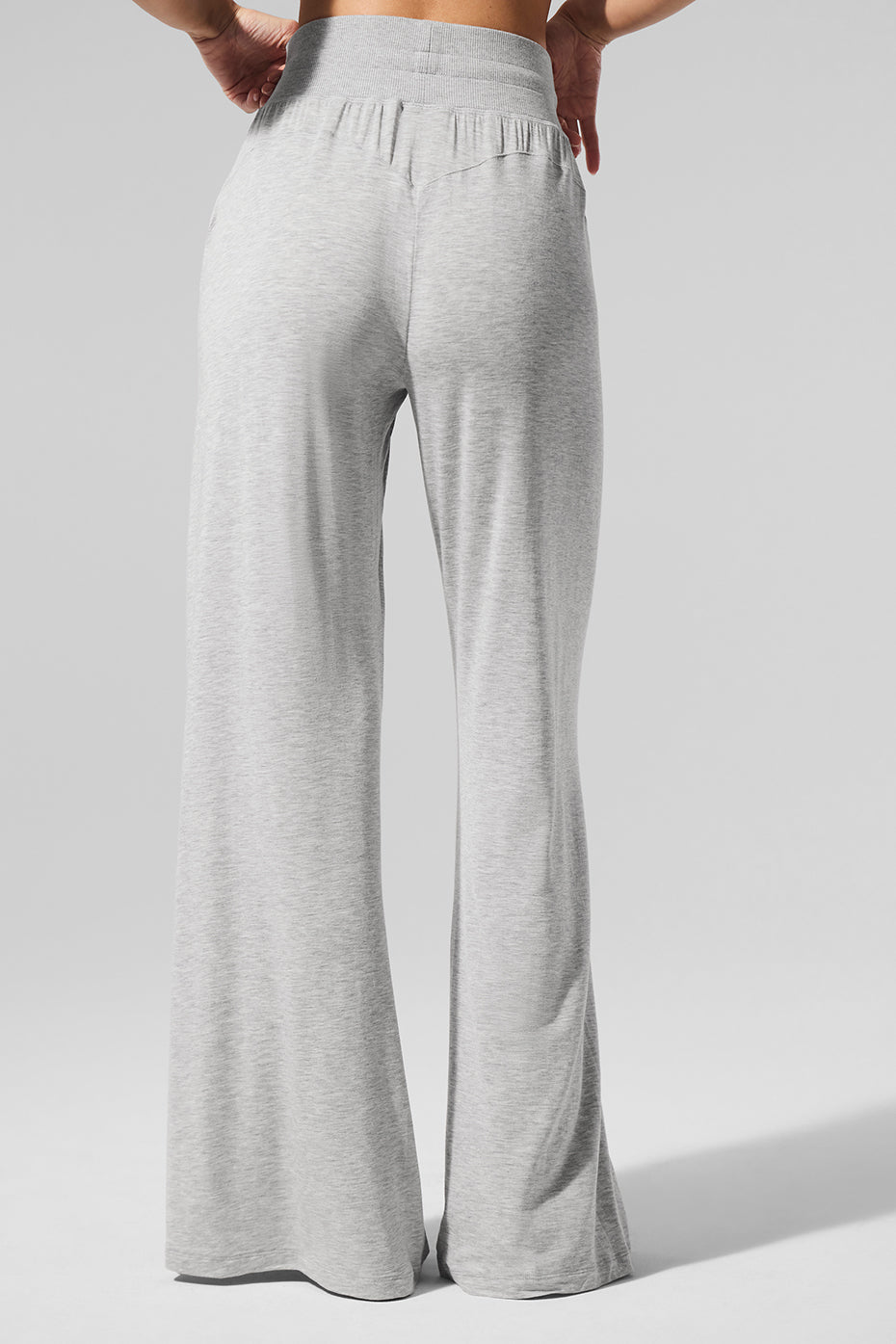 Semi-Sheer Delicate Lounge Flare Pant - Athletic Heather Grey — photo 3