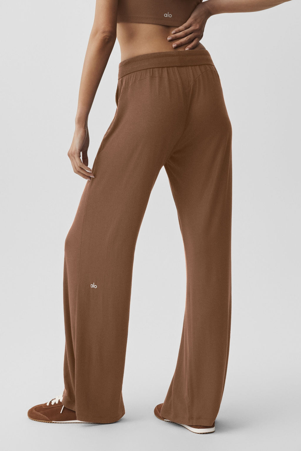 Semi-Sheer Delicate Lounge Flare Pant - Sun Kissed Brown — photo 2