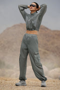 Sheer Game Time Wide Leg Jogger - Lunar Grey — photo 1