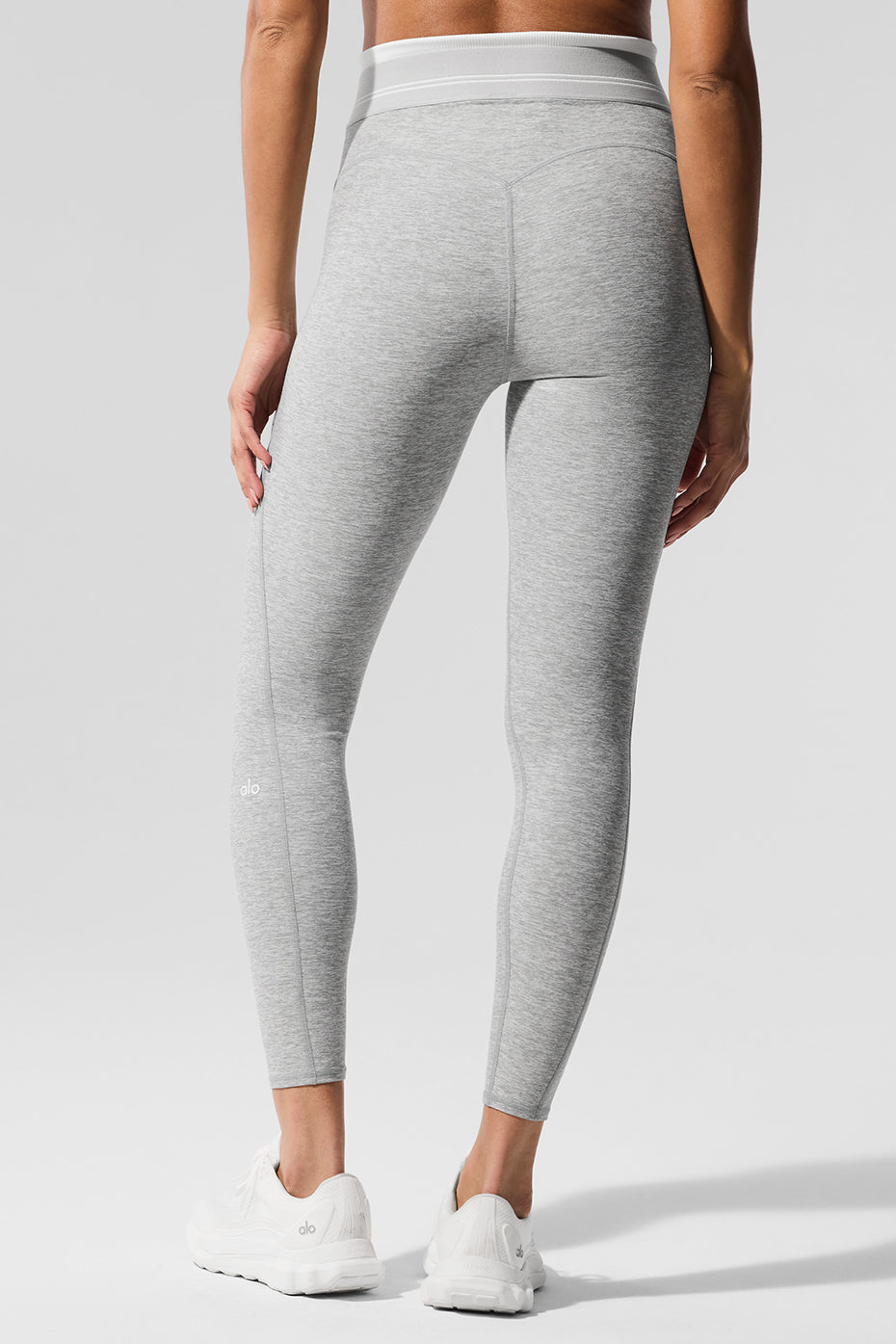 Alosoft High-Waist 7/8 Better Together Legging - Athletic Heather Grey/White — photo 4
