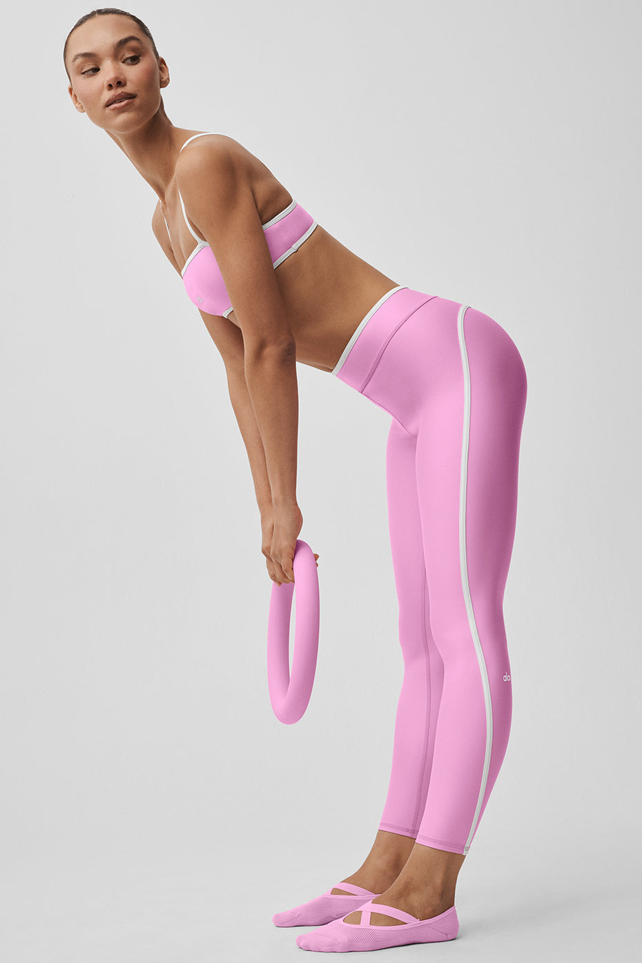 Airlift High Waist Charger 7/8 Legging - Candy Heart Pink/White — photo 4