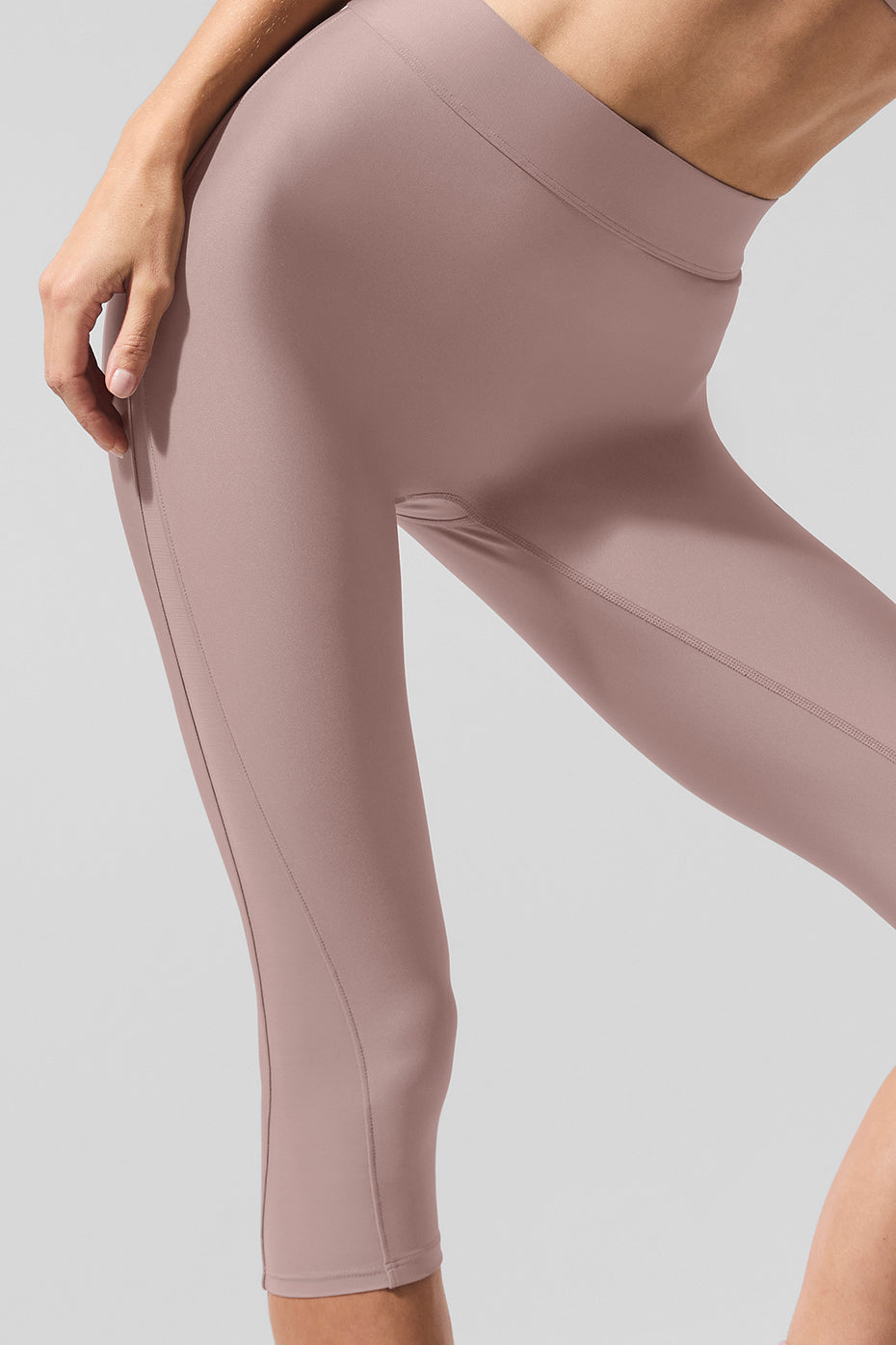 Airlift Mesh High-Waist Just Right Capri - Taupe — photo 4