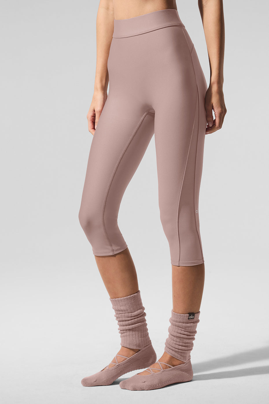 Airlift Mesh High-Waist Just Right Capri - Taupe — photo 2