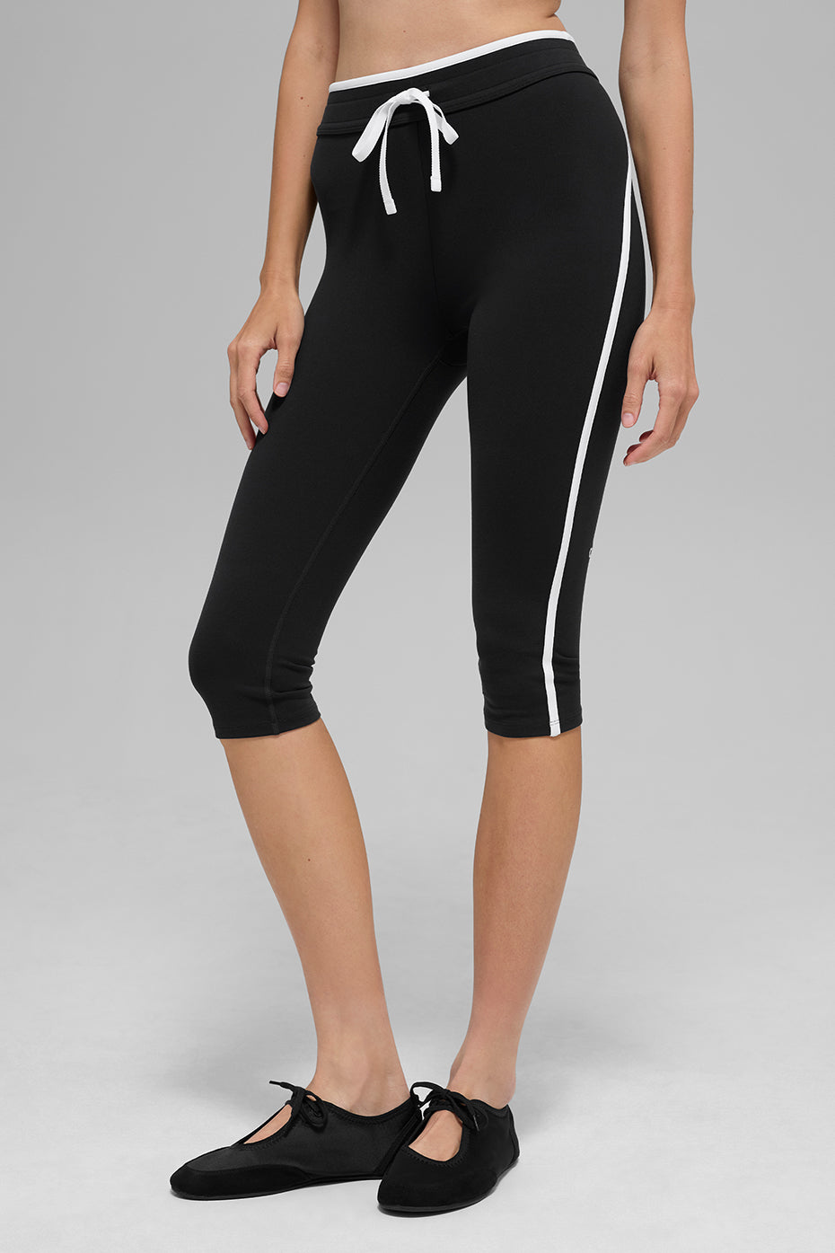 Airbrush High-Waist Race Pace Capri - Black/White — photo 1