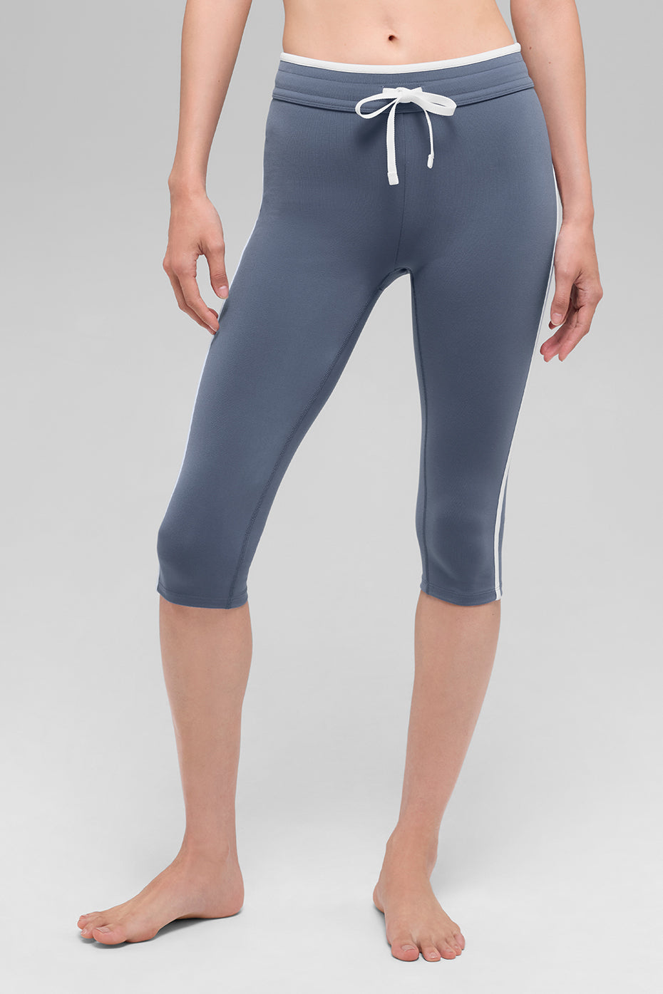 Airbrush High-Waist Race Pace Capri - Bluestone/White — photo 1
