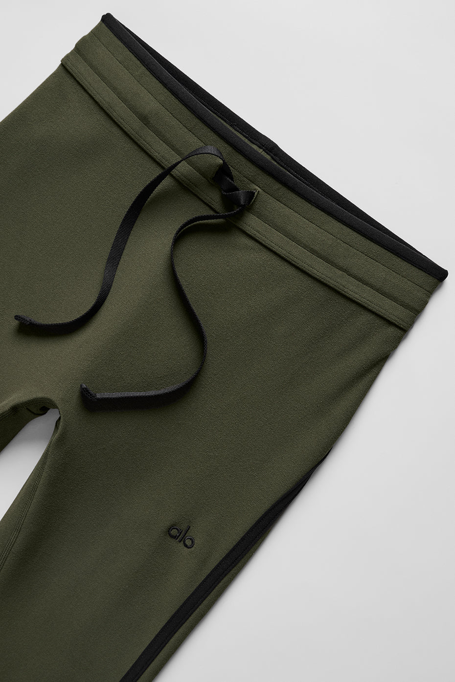 Airbrush High-Waist Race Pace Capri - Green Olive/Black — photo 6