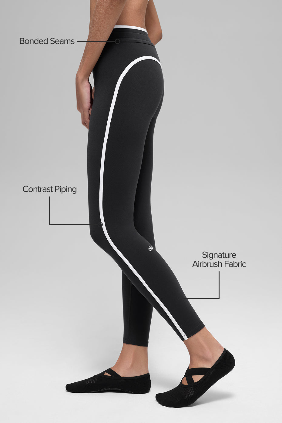 Airbrush High-Waist Race Pace 7/8 Legging - Black/White — photo 2