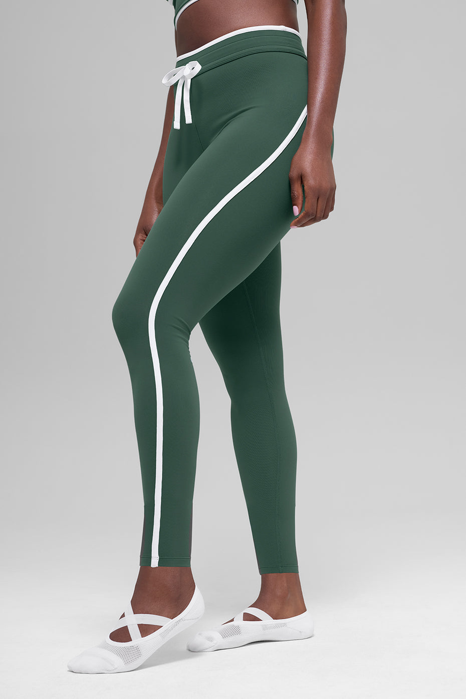 Airbrush High-Waist Race Pace 7/8 Legging - Clover Green/White — photo 1