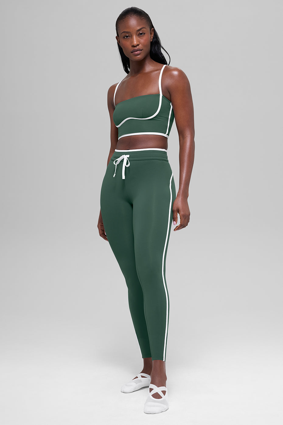 Airbrush High-Waist Race Pace 7/8 Legging - Clover Green/White — photo 5