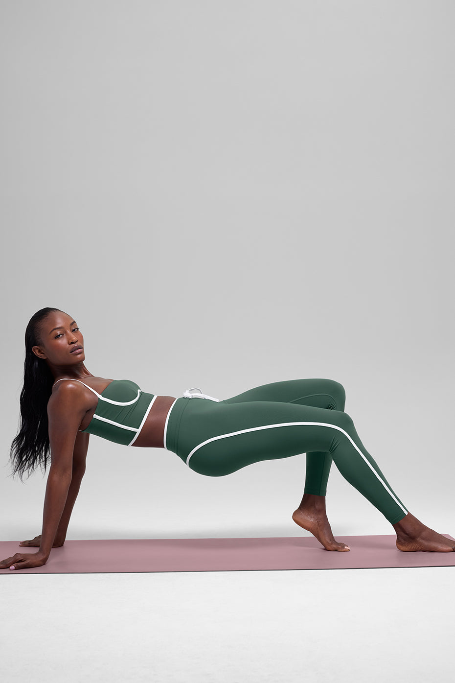 Airbrush High-Waist Race Pace 7/8 Legging - Clover Green/White — photo 3
