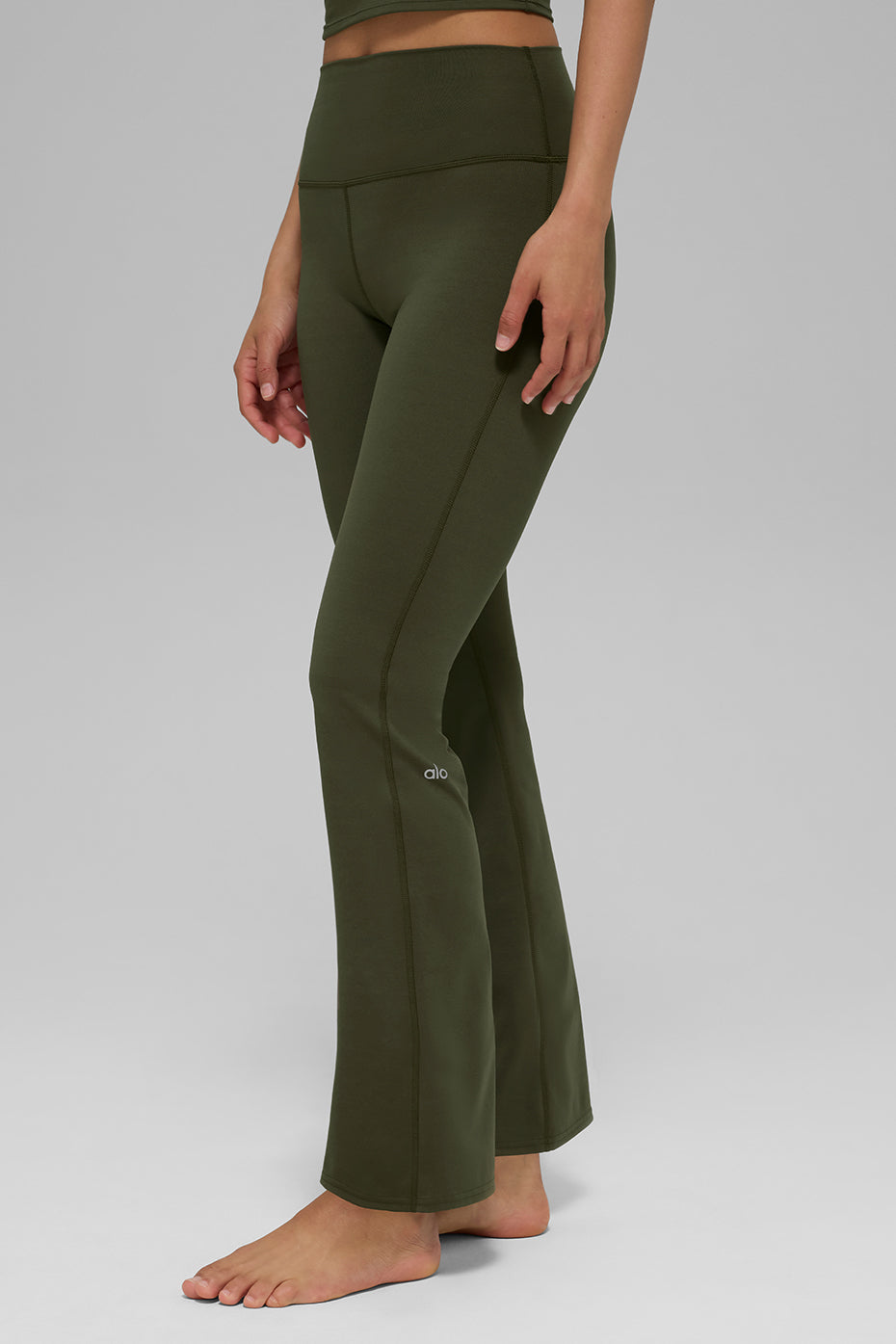 ALO Softsculpt High-Waist 7/8 Bootcut Legging - Green Olive — photo 4