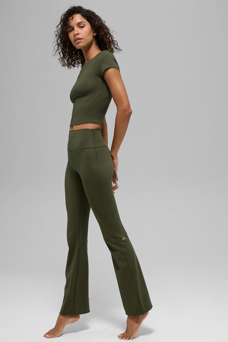 ALO Softsculpt High-Waist Bootcut Legging - Green Olive — photo 5