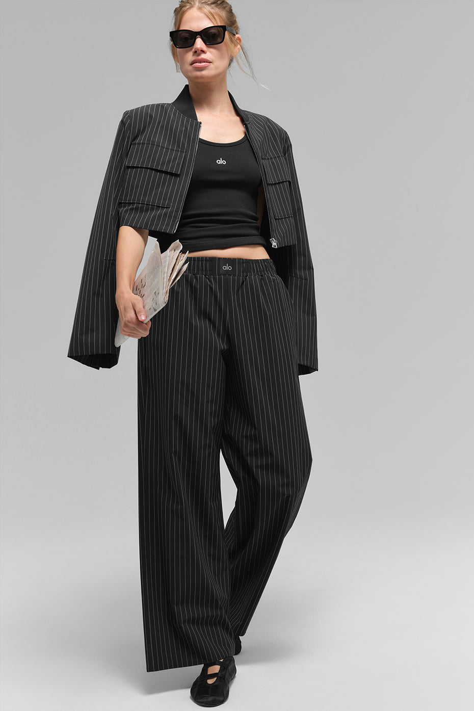 Pinstripe Daylight Boxer Pant (Regular) - Black/Titanium — photo 1