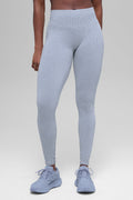 Seamless High-Waist Two Tone Rib Legging - Winter Frost Heather — photo 1