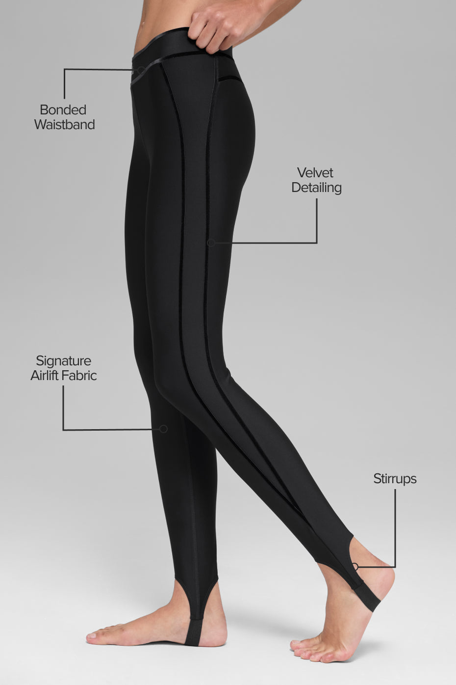 Airlift High-Waist Love Language Stirrup Legging - Black — photo 2