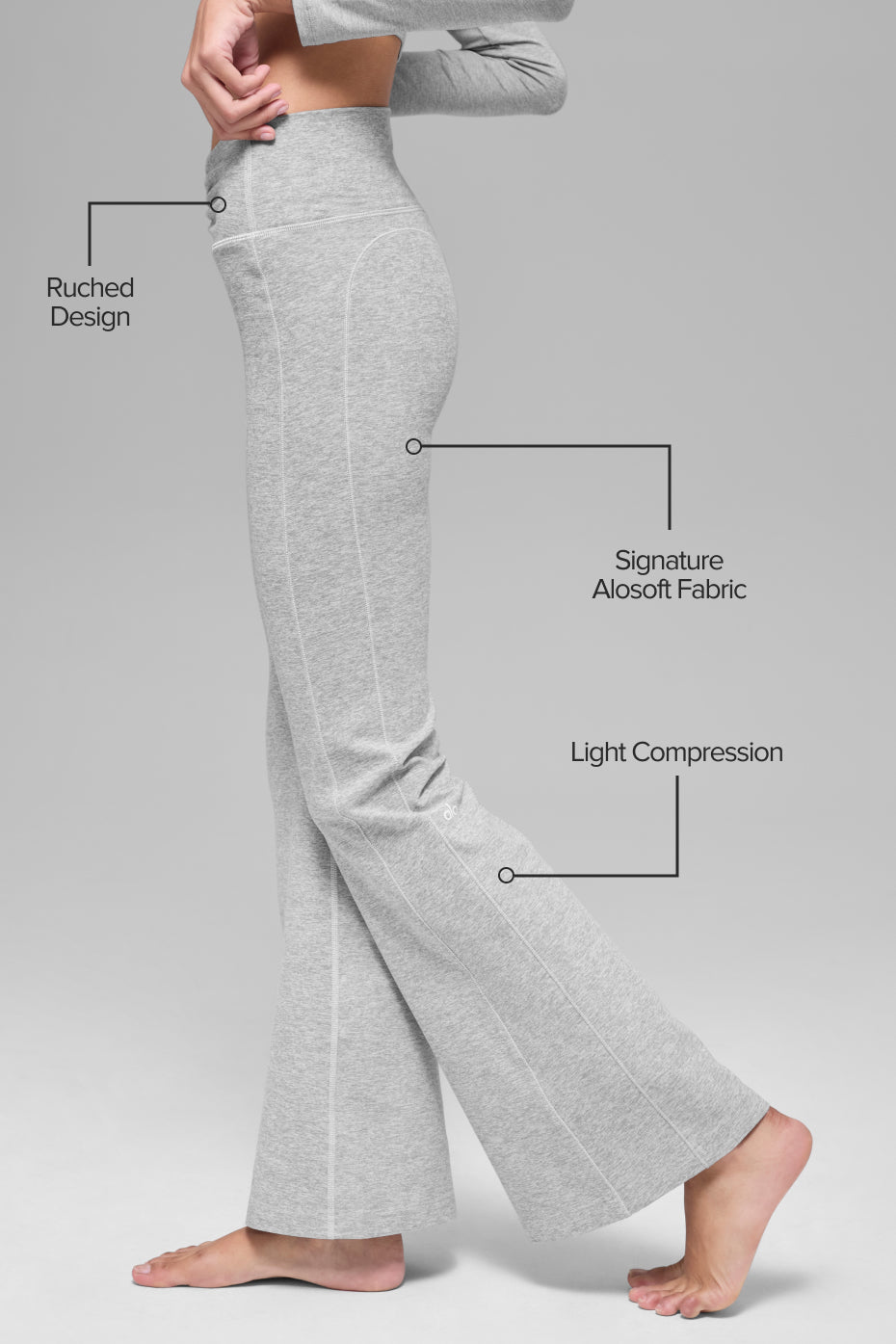Alosoft Intuition High-Waist Bootcut - Athletic Heather Grey — photo 2