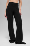 Wool Cashmere High-Waist New Class Wide Leg Pant - Black — photo 1