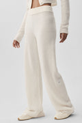 Wool Cashmere High-Waist New Class Wide Leg Pant - Ivory — photo 1