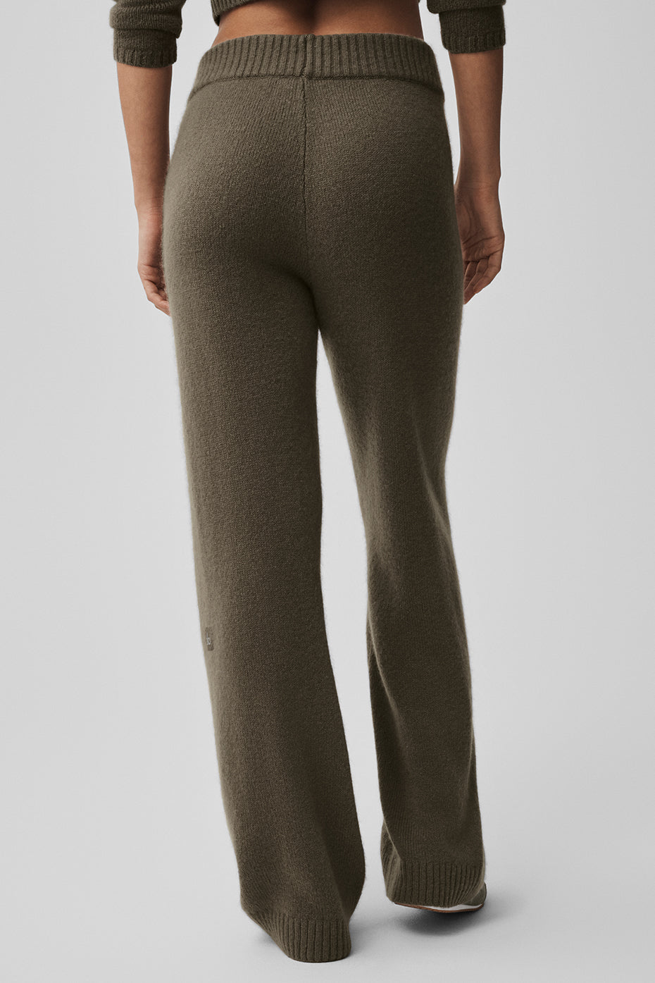 Wool Cashmere High-Waist New Class Wide Leg Pant - Olive Tree — photo 2
