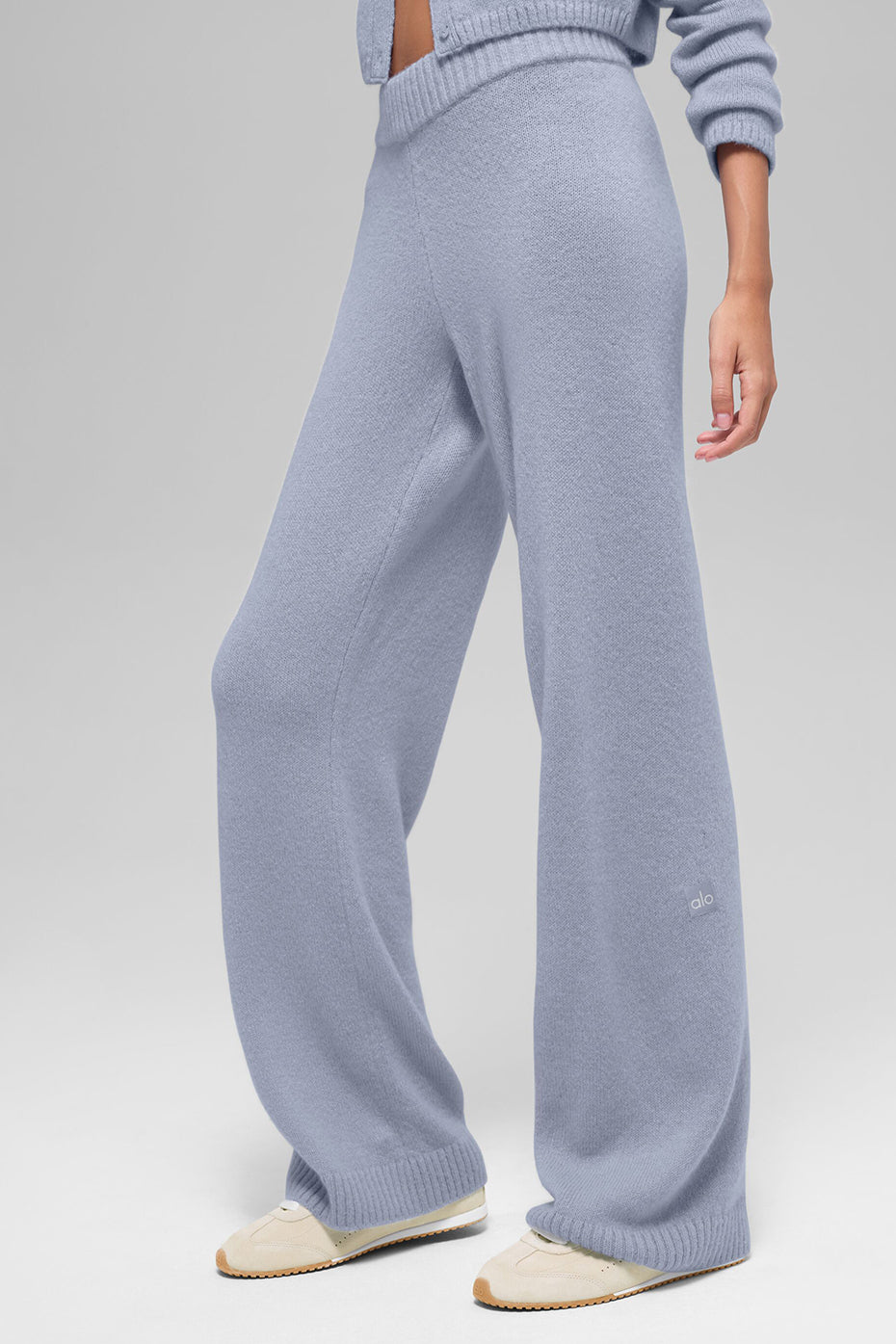 Wool Cashmere High-Waist New Class Wide Leg Pant - Winter Frost — photo 4